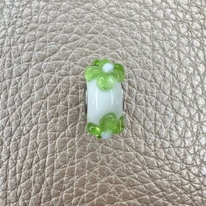 Helzberg Diamonds - White and Green Flower Glass Charm